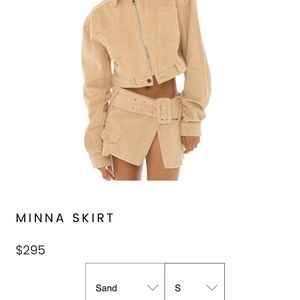 NWT Are You Am I Minna Skirt Set in Corduroy Sand Small